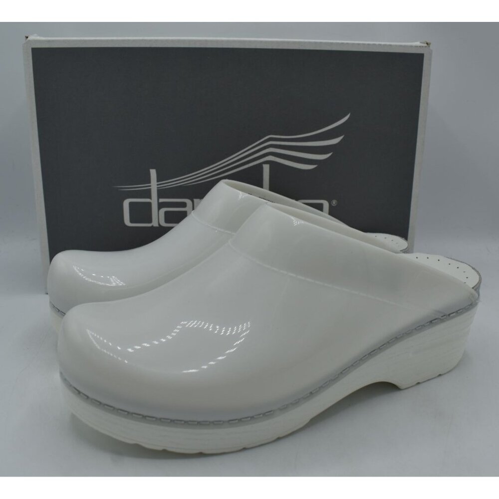 Dankso Womens EU 38 US‎ 7.5-8 Sonja White Translucent Slip On Clogs Shoes